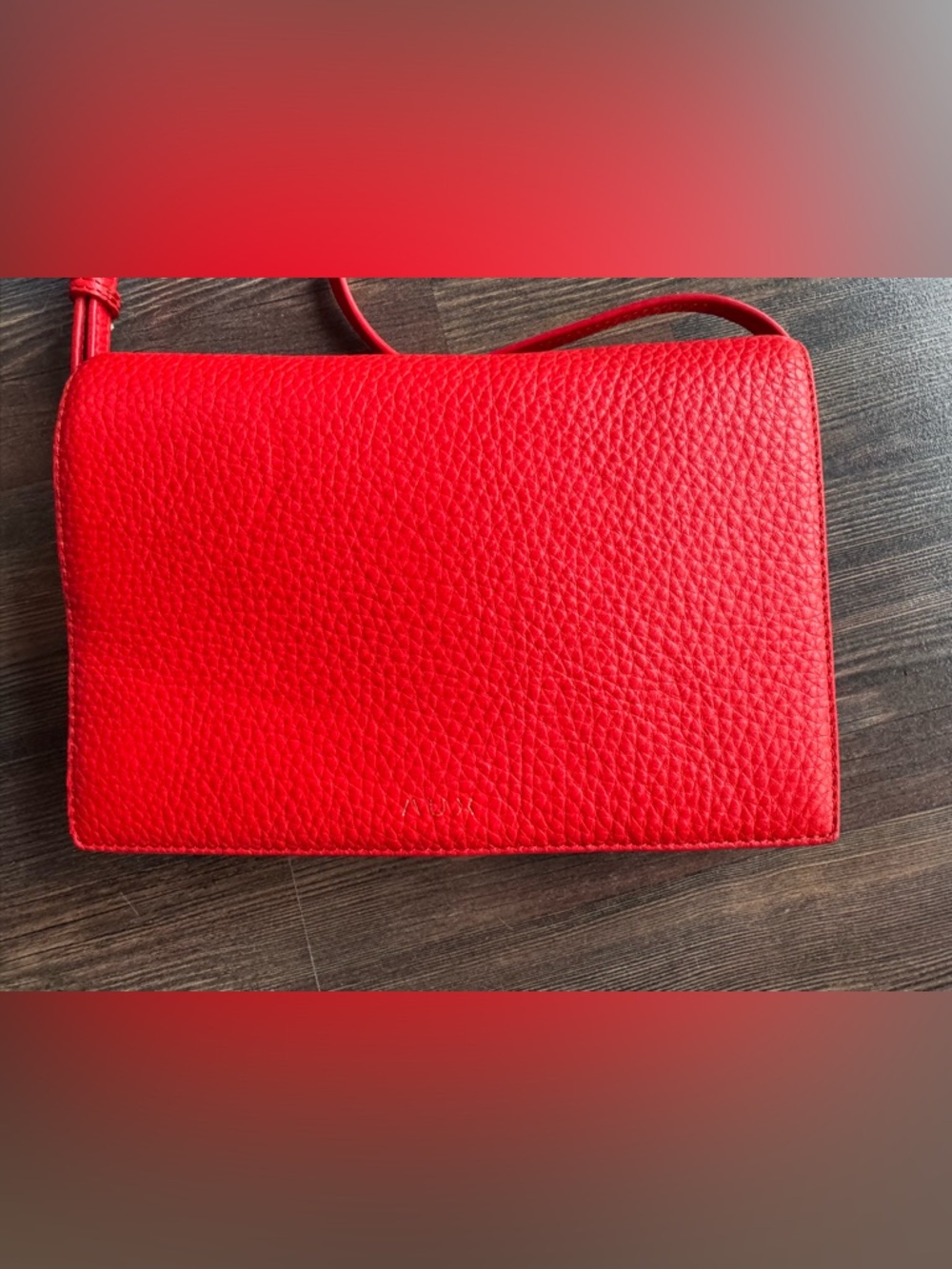 Auxiliary Red Pebbled Leather Crossbody Bag